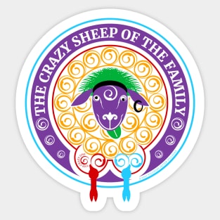 The crazy sheep of the family Sticker